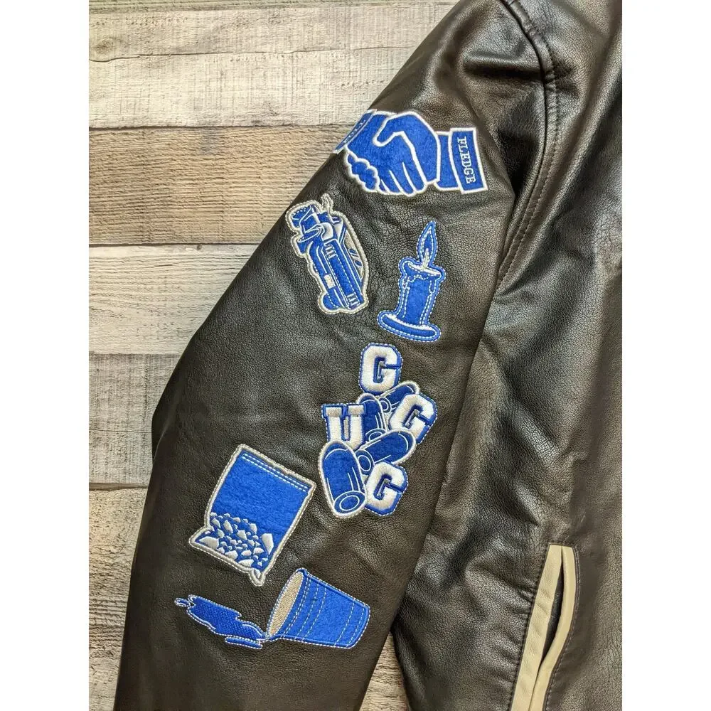 Ice Cold Records ICB Mens Jacket L Faux Leather Black Generational Curse, New